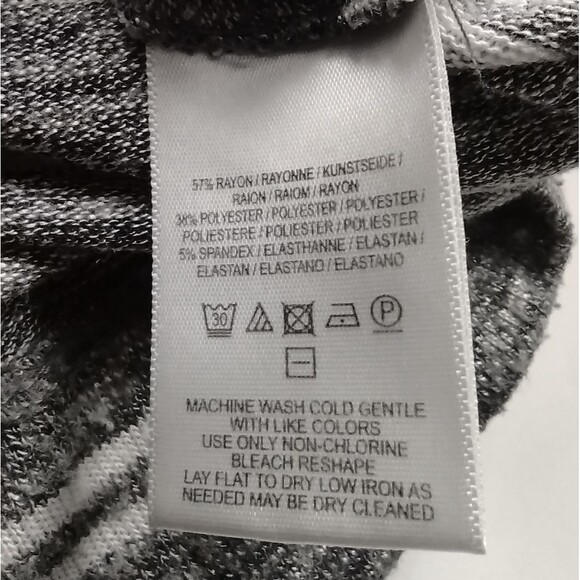 Anthropologie Postmark Mila Grey Striped Oversized Top Size Medium Gray Boxy - Picture 7 of 10